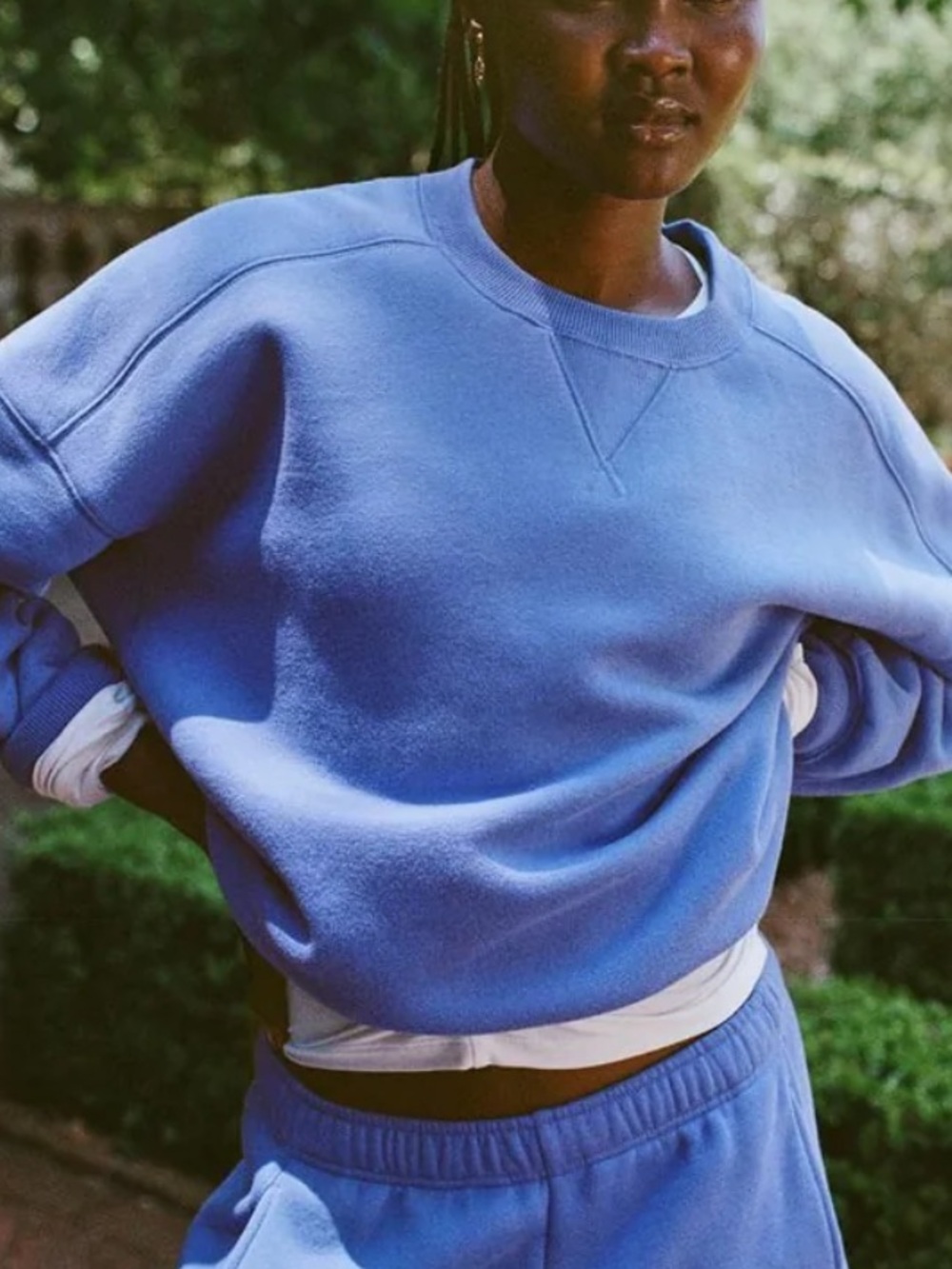 Aerie Cloud Fleece Classic Crewneck | Ice Blue
